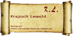 Krajcsik Leopold névjegykártya